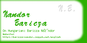 nandor baricza business card